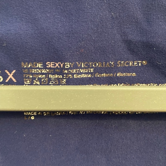 Victorias Secret VSX Sport Size Large Knockout Full Zip Jacket Navy Blue Ruched - Picture 3 of 3